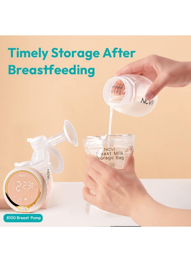 NCVI Breastmilk Storage Bags, 25 Count Milk Storage Bags for Breastfeeding, 7oz Breast Milk Storage Bags with Temp-Sensing, Doubled-Sealed, Hygienically, Self Standing, Easy Pour Spout, BPA Free