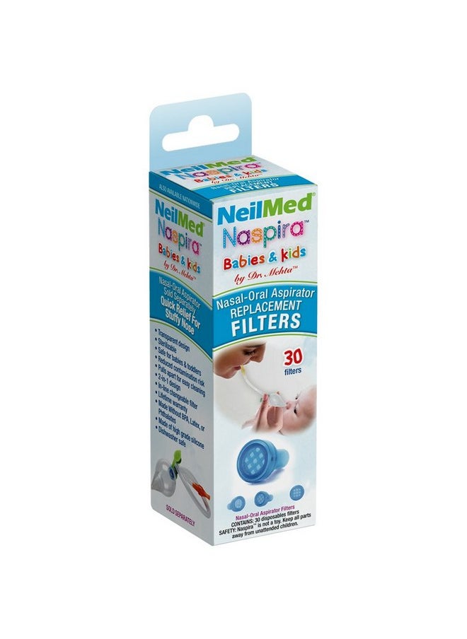 NeilMed Naspira Filter Replacements, Blue, 30 Count