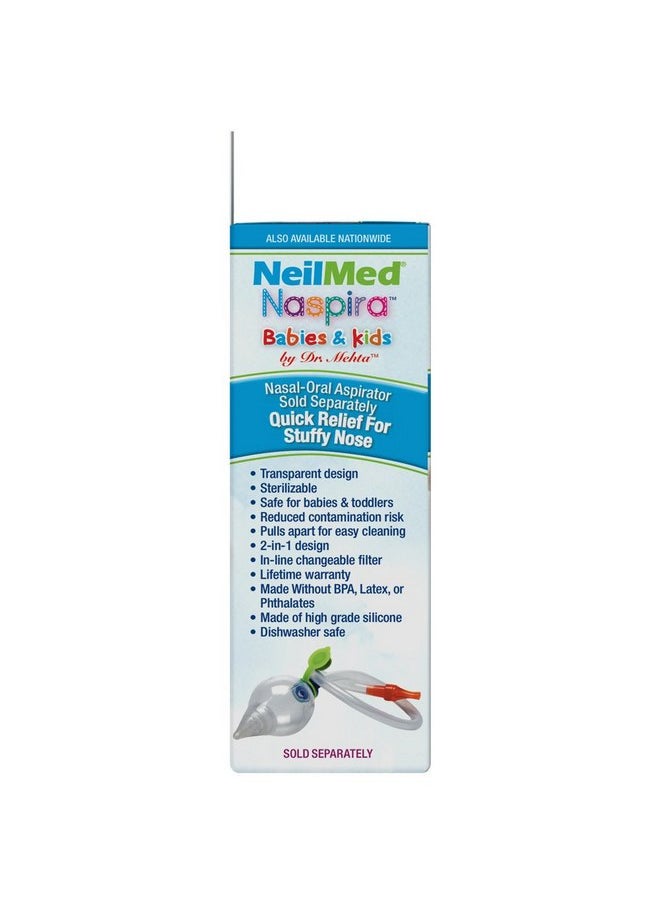 NeilMed Naspira Filter Replacements, Blue, 30 Count