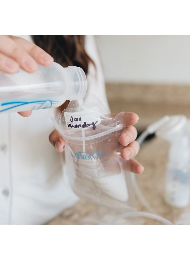 Dr. Brown’s Breast Milk Storage Bags, Disposable and Durable Bags for Freezing & Heating Breast Milk, (50ct) 6 oz Bags, BPA free