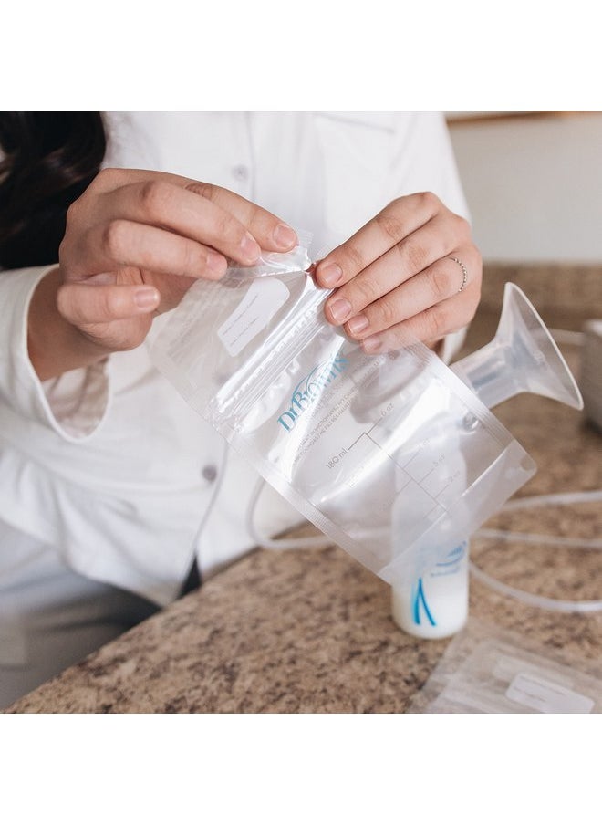Dr. Brown’s Breast Milk Storage Bags, Disposable and Durable Bags for Freezing & Heating Breast Milk, (50ct) 6 oz Bags, BPA free