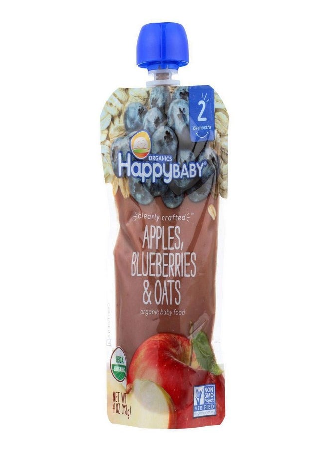 Happy Baby, Organic Apples Blueberries & Oats, 4 oz