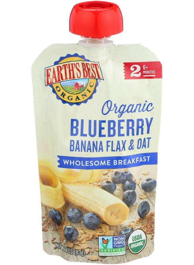 Earths Best Baby Pouch Blueberry Banana, 4 oz