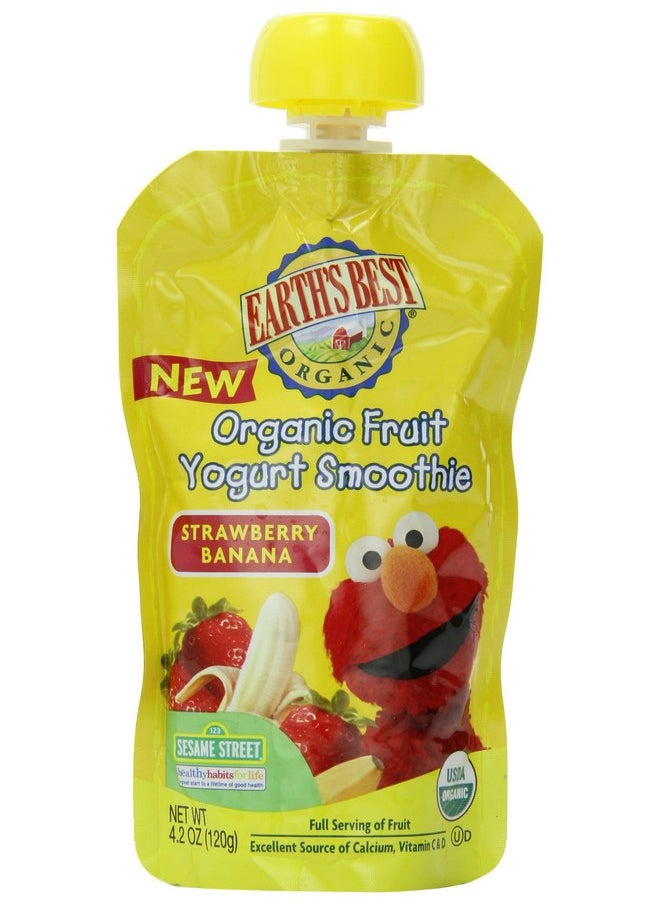 Earth's Best Sesame Street Fruit Yogurt Smoothies - Strawberry Banana - 4.2 oz - 6 pk