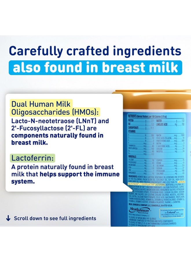 Enfamil Enspire Optimum Baby Formula, with Immune-Supporting Lactoferrin, Our Closest Formula to Breast Milk, Brain Building DHA, Dual Prebiotics, Infant Formula Powder, Baby Milk, 20.5 Oz