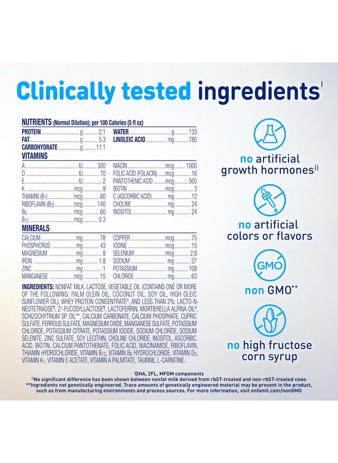 Enfamil Enspire Optimum Baby Formula, with Immune-Supporting Lactoferrin, Our Closest Formula to Breast Milk, Brain Building DHA, Dual Prebiotics, Infant Formula Powder, Baby Milk, 20.5 Oz