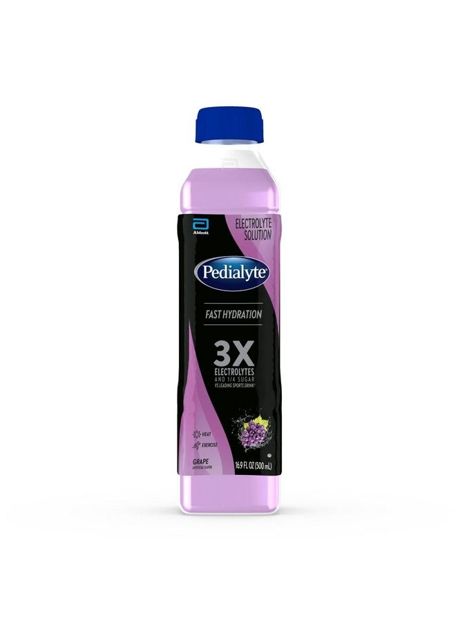 Pedialyte Electrolyte Solution, Grape, Hydration Drink, 1 bottle, half liter each