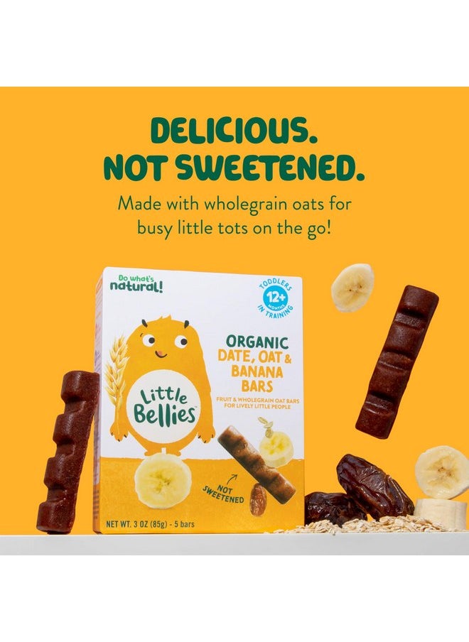 Little Bellies Organic Date, Oat & Banana Bars for Toddlers 12+ Months, 3 oz (5 Bars) - Pack of 6