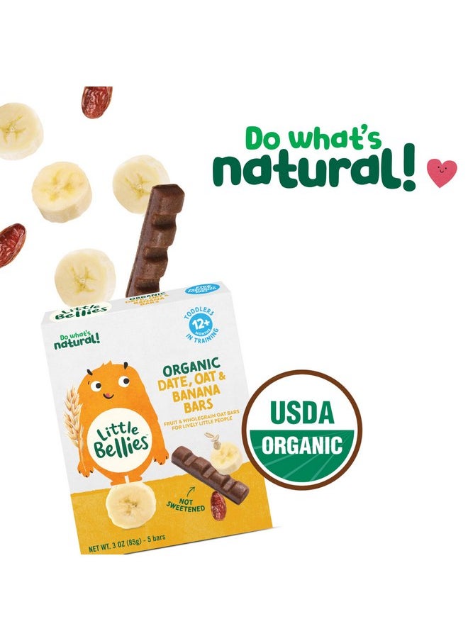 Little Bellies Organic Date, Oat & Banana Bars for Toddlers 12+ Months, 3 oz (5 Bars) - Pack of 6