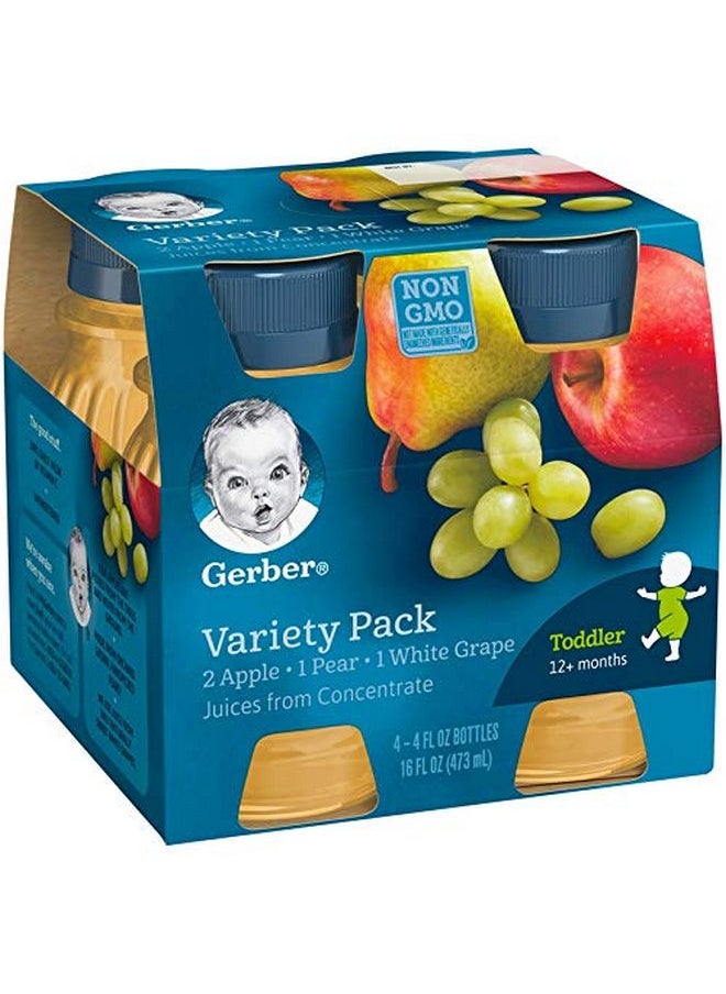 Gerber Juice Variety Pack, Apple, Pear, White Grape, 4 Ounce (24 Bottles)