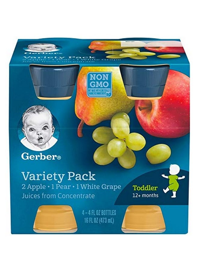 Gerber Juice Variety Pack, Apple, Pear, White Grape, 4 Ounce (24 Bottles)