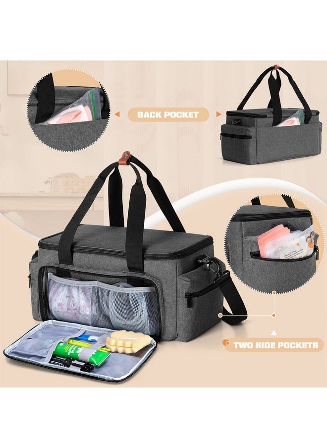 Luxja Breast Pump Bag with Cooler Bag Compatible with Spectra S1 and S2, Pumping Bag for Breast Pump and Extra Parts (Suitable for Home, Work or Travel Use), Gray