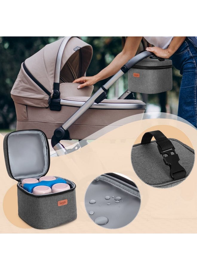 Luxja Breast Pump Bag with Cooler Bag Compatible with Spectra S1 and S2, Pumping Bag for Breast Pump and Extra Parts (Suitable for Home, Work or Travel Use), Gray