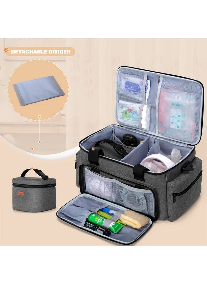 Luxja Breast Pump Bag with Cooler Bag Compatible with Spectra S1 and S2, Pumping Bag for Breast Pump and Extra Parts (Suitable for Home, Work or Travel Use), Gray