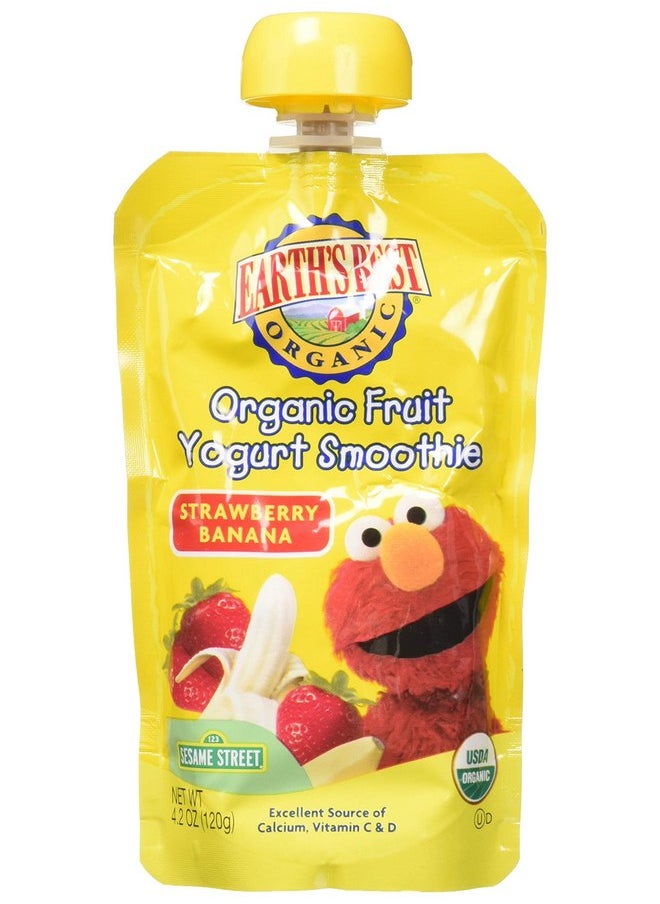 Earth's Best Sesame Street Fruit Yogurt Smoothies - Strawberry Banana - 4.2 oz - 6 pk