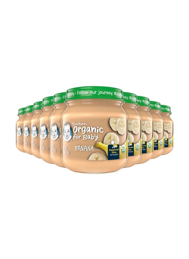 Gerber 1st Foods Organic for Baby Baby Food, Banana, 4 oz Jar (10 Pack)