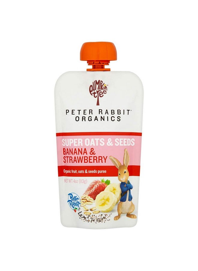 Pumpkin Tree Organics Super Oats & Seeds, Banana & Strawberry Fruit Packet, 4 Ounce (Pack of 10)
