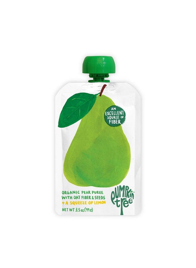 Pumpkin Tree Organics Fruit Snack Pouch, Pear + Fiber + A Squeeze of Lemon, 3.5 Ounce (Pack of 10)