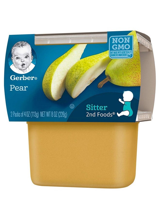 Gerber 2nd Food Baby Food Pear Puree, Natural & Non-GMO, 4 Ounce Tubs, 2-Pack (Pack of 8)