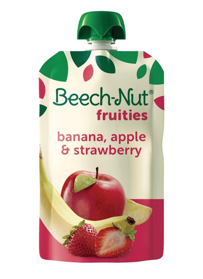 Beech-Nut Baby Food Pouches, Banana Apple Strawberry Fruit Puree Baby & Toddler Food, 3.5 oz (12 Pack)