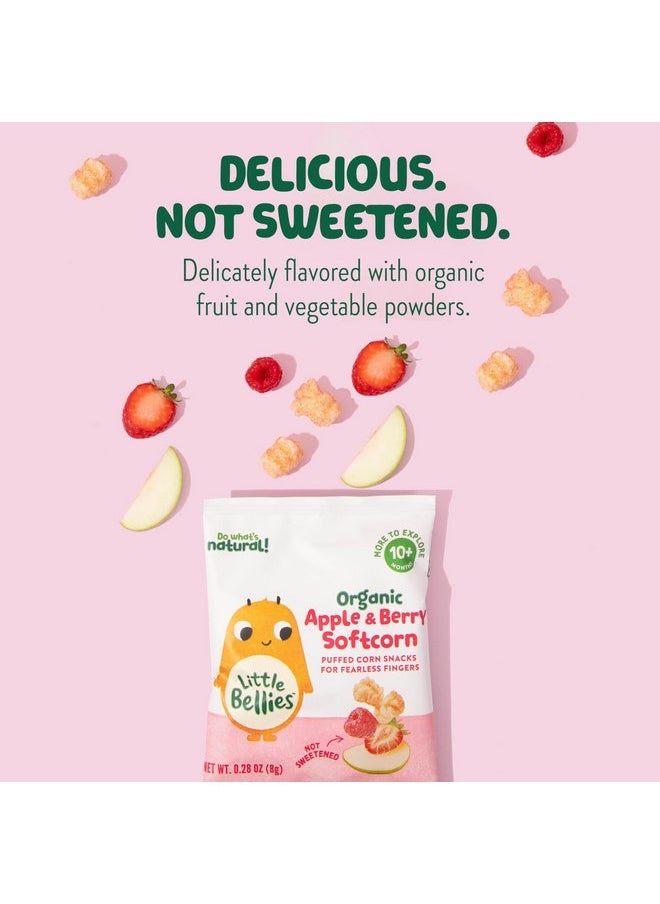 Little Bellies Organic Apple & Berry Softcorn Baby Snack (Pack of 18 x 0.28 oz Individual Packs)