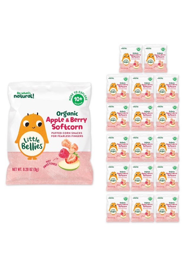 Little Bellies Organic Apple & Berry Softcorn Baby Snack (Pack of 18 x 0.28 oz Individual Packs)