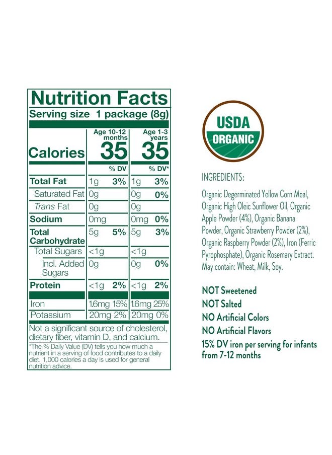 Little Bellies Organic Apple & Berry Softcorn Baby Snack (Pack of 18 x 0.28 oz Individual Packs)