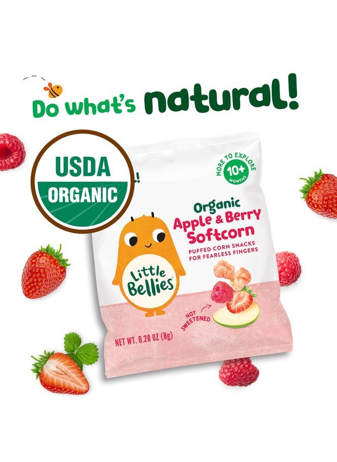 Little Bellies Organic Apple & Berry Softcorn Baby Snack (Pack of 18 x 0.28 oz Individual Packs)