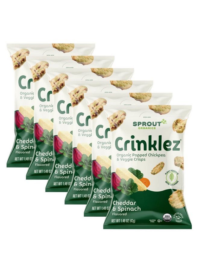 Sprout Foods Inc Organic Baby Food Toddler Snacks Crinklez, Cheesy Spinach, 1.48 Oz, Pack Of 6