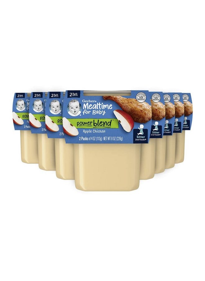 Gerber Baby Food 2nd Foods, Dinner, Apple Chicken Puree, 4 Ounce Tubs, 2-Pack (Pack of 8)