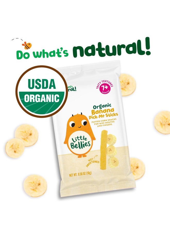 Little Bellies Organic Banana Pick-Me Sticks Baby Snack (Pack of 5 x 0.56 oz Individual Packs)