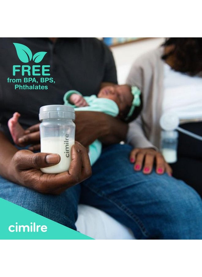 Cimilre Breast Milk Storage Bottle Set, Breastmilk Storage Set with Milk Storage Bottles, Discs & Covers for Fridge, 5 oz. Bottles (Set of 2)