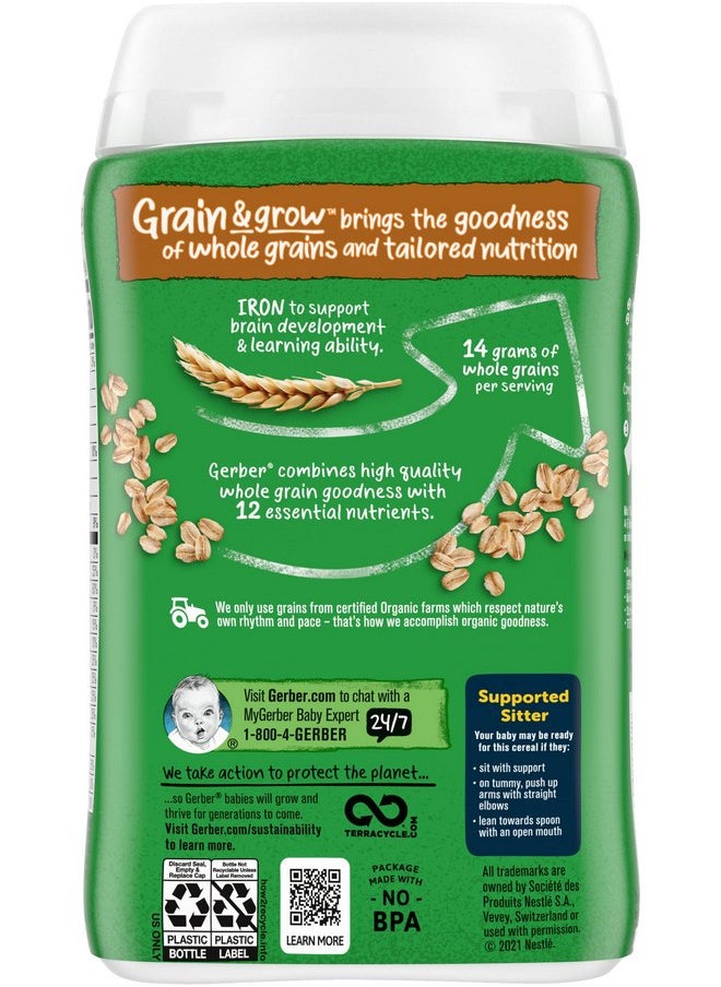 Gerber Baby Cereal, Organic Oatmeal, 8 Ounce