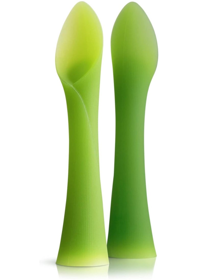 Silicone Soft-Tip Training Spoon Teether for Baby LED Weaning Pack of 2