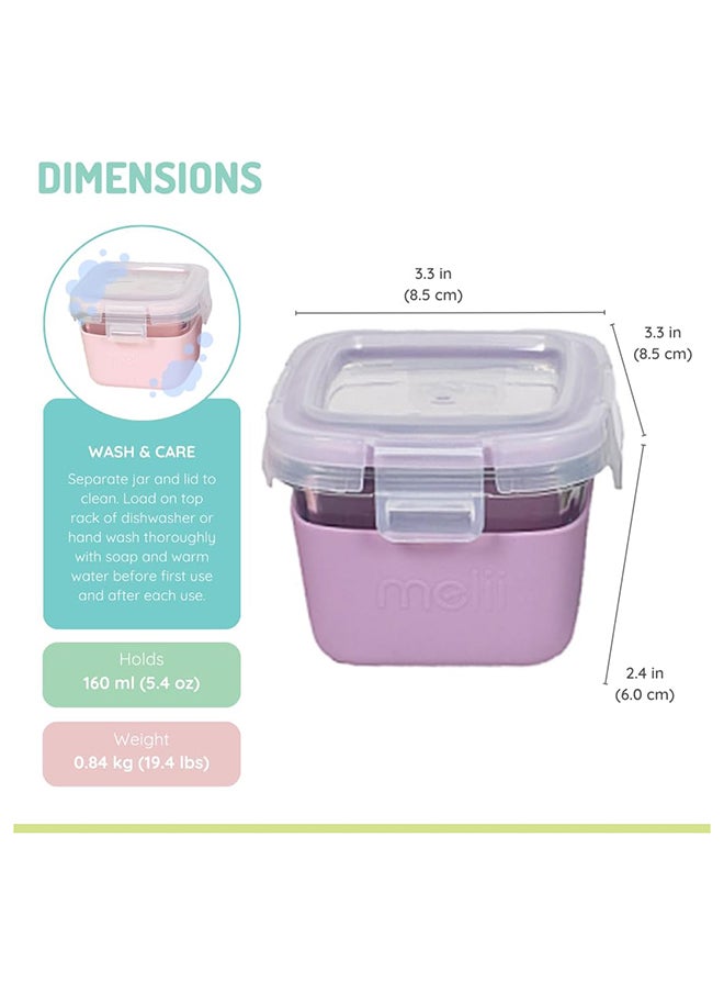 Glass Food Storage Containers With Silicone Sleeve, Resistant Borosilicate, Airtight And LeakproOf Locking Lid, Oven, Microwave, Freezer And Dishwasher safe, 5.4Oz - Mint, Blue, Lime