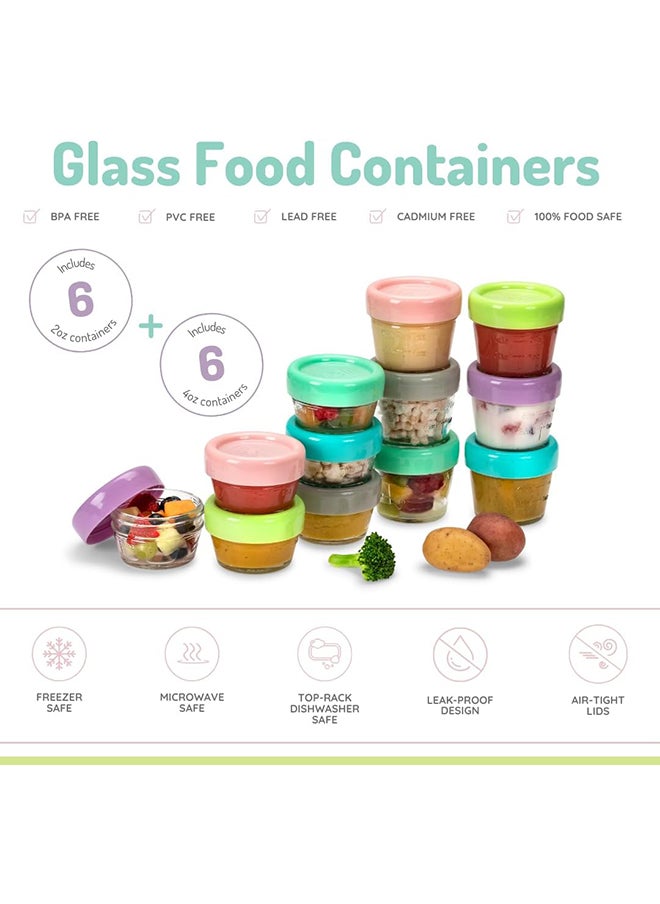 Pack Of 12 Glass Food Container, 2Oz
