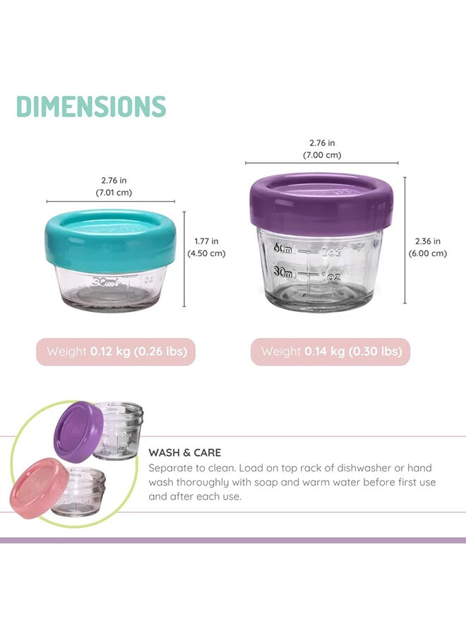 Pack Of 12 Glass Food Container, 2Oz