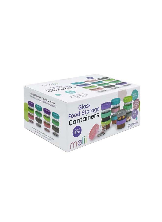 Pack Of 12 Glass Food Container, 2Oz
