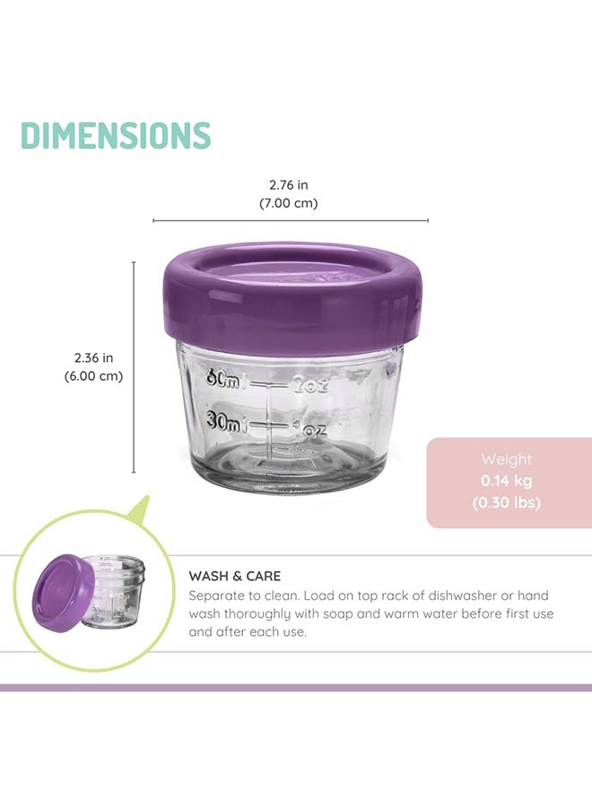 Pack Of 12 Glass Food Container, 4Oz