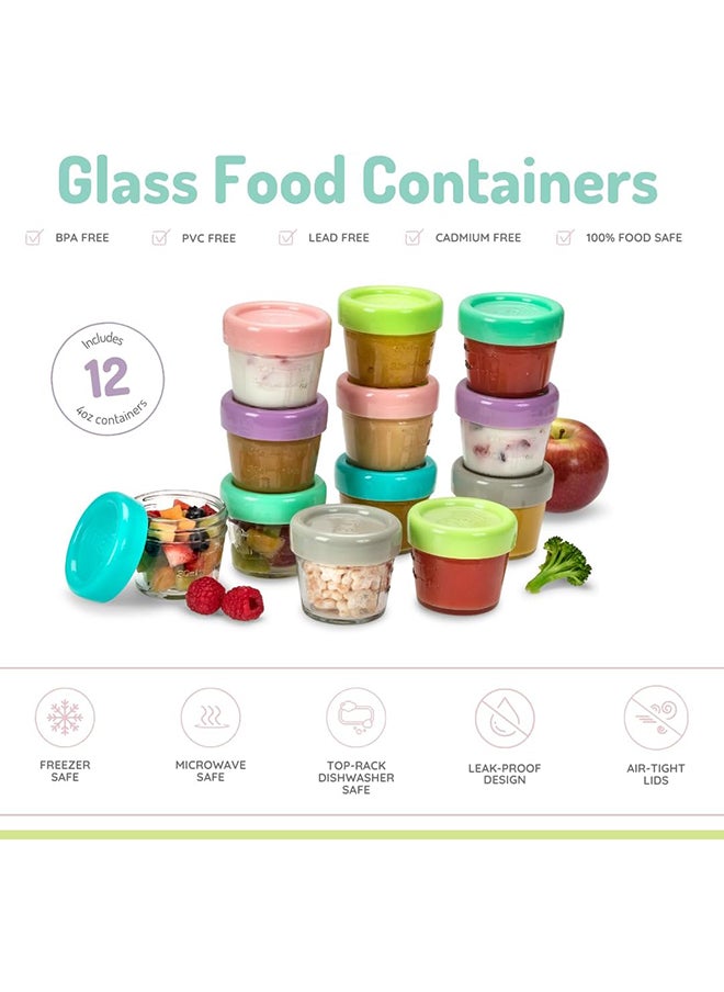 Pack Of 12 Glass Food Container, 4Oz