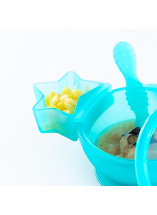 Bumkins Baby Silicone Little Dippers, Attaches to Bowls, Dishes and Plates, Sauce Cup, Holds Condiments, Dip, Puree, Toppings, Baby Led Weaning, Essential Feeding Supplies, Babies 6 Months Up, Blue