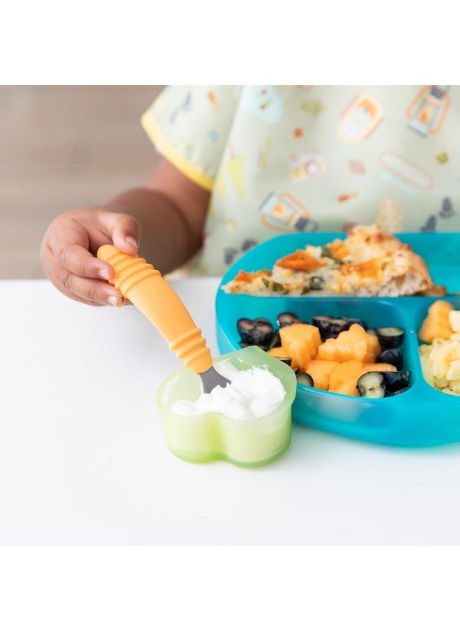 Bumkins Baby Silicone Little Dippers, Attaches to Bowls, Dishes and Plates, Sauce Cup, Holds Condiments, Dip, Puree, Toppings, Baby Led Weaning, Essential Feeding Supplies, Babies 6 Months Up, Blue