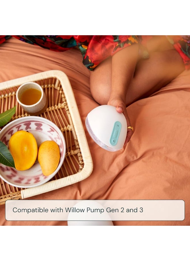 Willow 360 Reusable Breast Milk Containers 2-Count - 27mm Flange - Holds 4 oz. Per Container - Breastfeeding Essential for The Willow 360 or 3.0 Wearable Breast Pump, Hands-Free Pumping