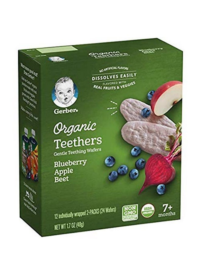 Gerber 2nd Foods Organic for Baby Teethers, Blueberry Apple Beet, 1.7 oz Box (12 Pack)