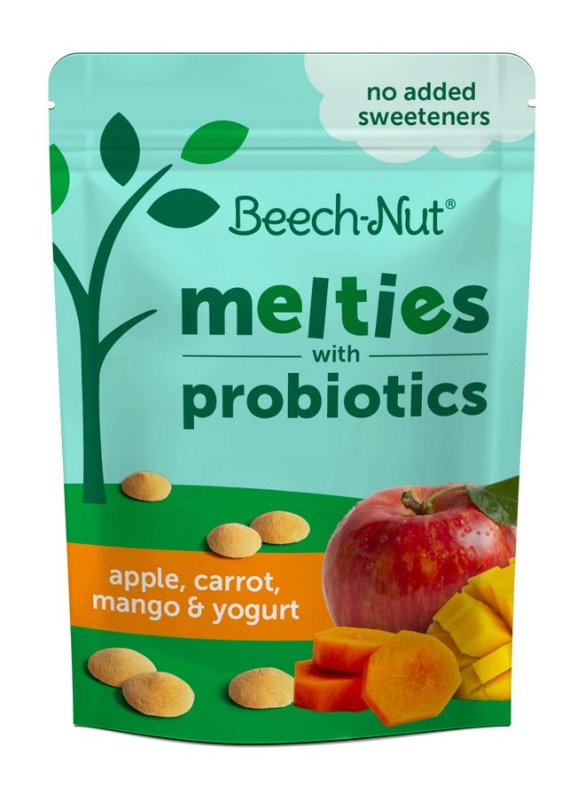 Beech-Nut Probiotic Melties Apple Carrot Mango Yogurt Melts Baby & Toddler Snack, 1oz Bag