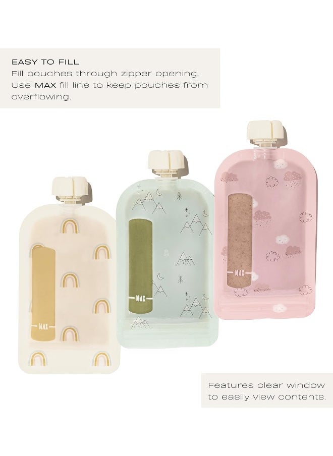 Hippypotamus Reusable Baby Food Pouches - 12 Pack - Baby Food Storage - Pouches Toddler - Refillable Squeeze Pouch for Kids