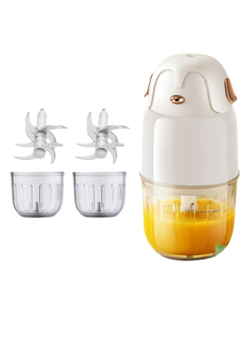 Baby Food Maker, Lightweight Portable Baby Food Processor, Efficient Food Blender For Baby Food, Food Puree Maker For Vegetable Fruit Baby Food, (1pc, 316 Steel 8 Leaves Double Cups And Double Blades)