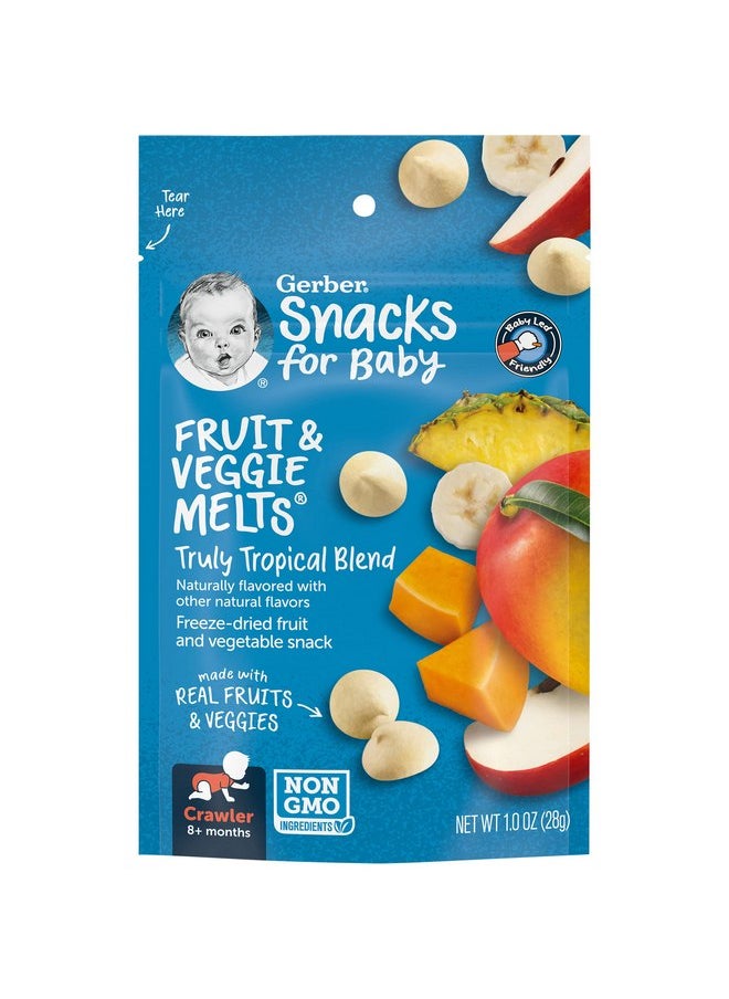 Gerber Snacks for Baby Fruit & Veggie Melts, Truly Tropical Blend, 1 Ounce