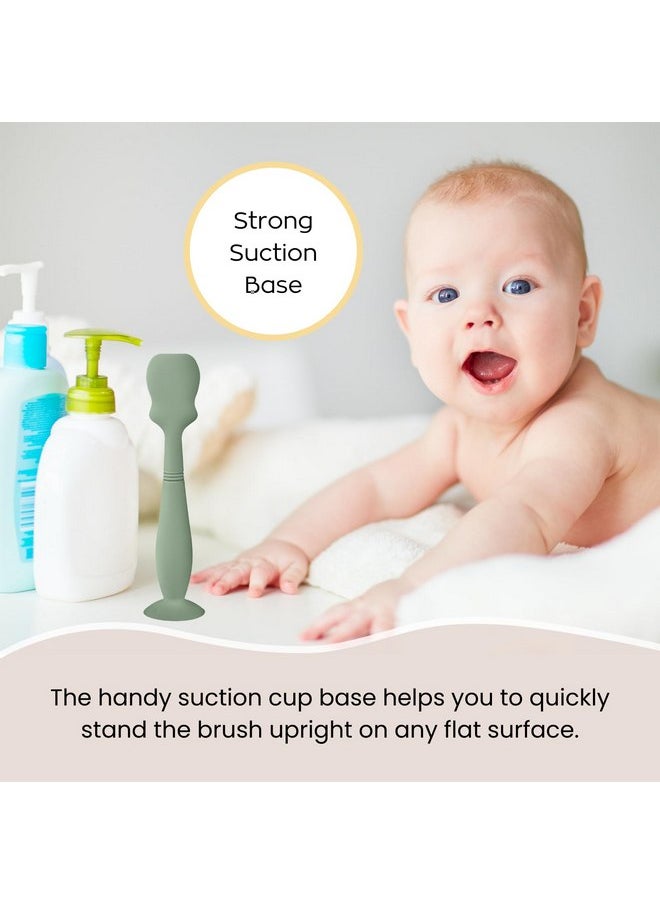 Large Size Baby Diaper Cream Spatula Applicator Soft Silicone Baby Butt Paste Spatula (2Pack, Sand/Natural)