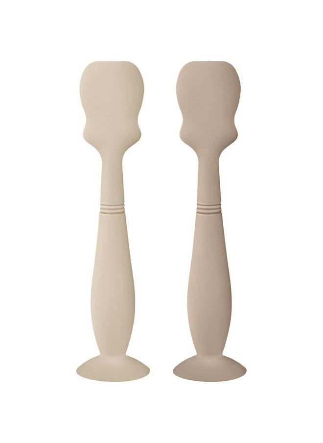 Large Size Baby Diaper Cream Spatula Applicator Soft Silicone Baby Butt Paste Spatula (2Pack, Sand/Natural)